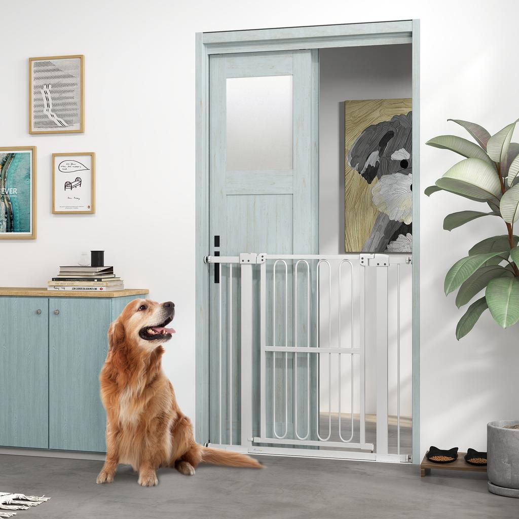 Dog Safety Gate, 76-104 Cm Barrier Gate Without Drilling, Stair Gate
