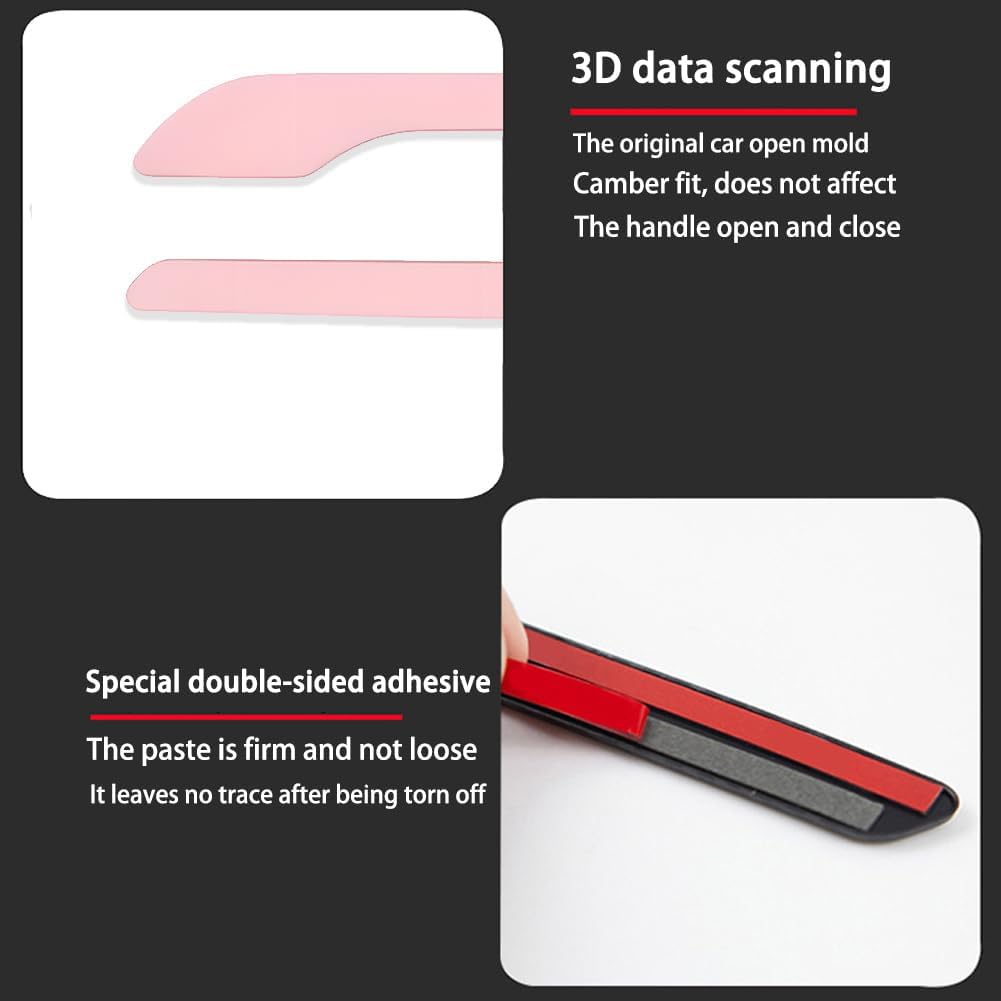 Fit Tesla Model 3(Highland) and Model Y(Juniper) 2017-2025 Door Handle Decoration Cover,for Car Door Handle Sills Protection Wrap Accessories