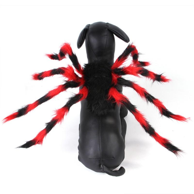 Pet Halloween Christmas Costume Harness Vest Cats Dogs Small Breeds Spider Themed Outfit Black Red