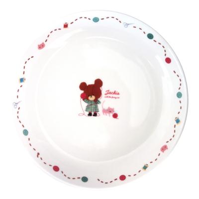 Jackie and Cat Curry Pasta Microwave and Dishwasher Character Miscellaneous Made In 785132 "The Bears' School" Plate, Plate, Plate, 19.5cm, Safe,