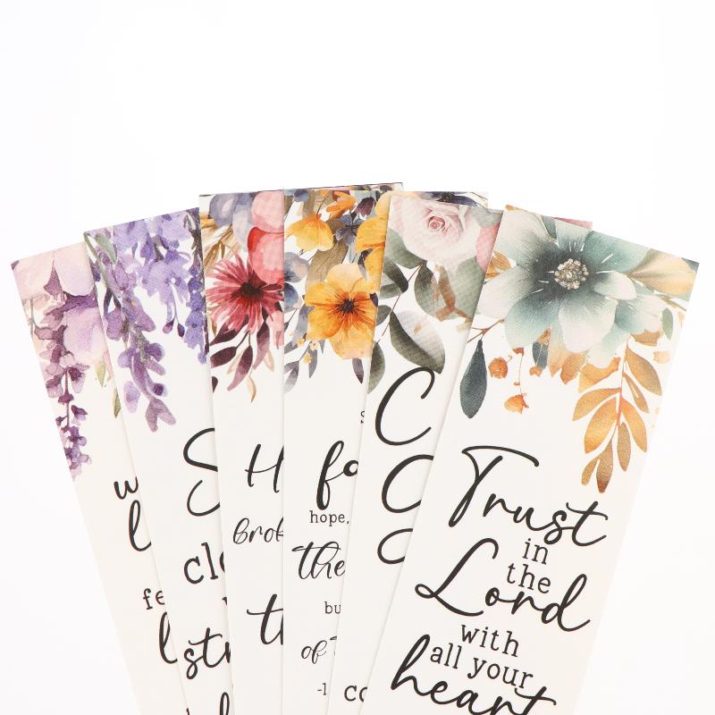 30 Pcs Verse Bookmarks With Watercolor Floral Prints Perfect For Book Lovers Church Gifting Daily Reading