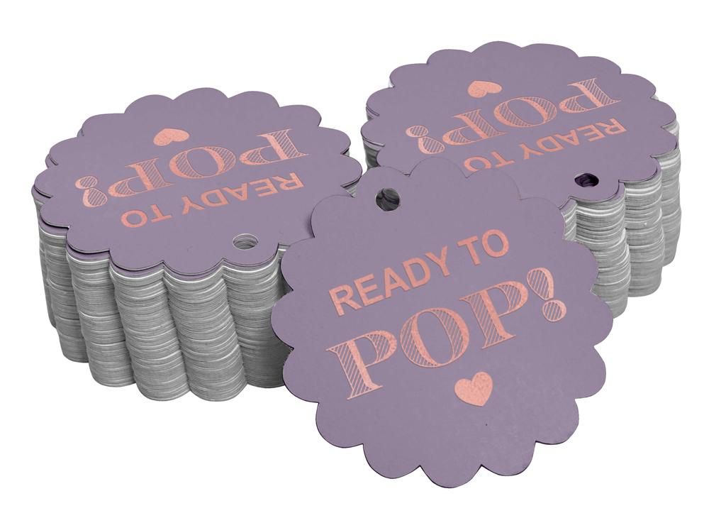 Inkdotpot Ready To Pop Baby Shower Bottle Tag Real Gold Foil Favor Hang Tags Pack Of
