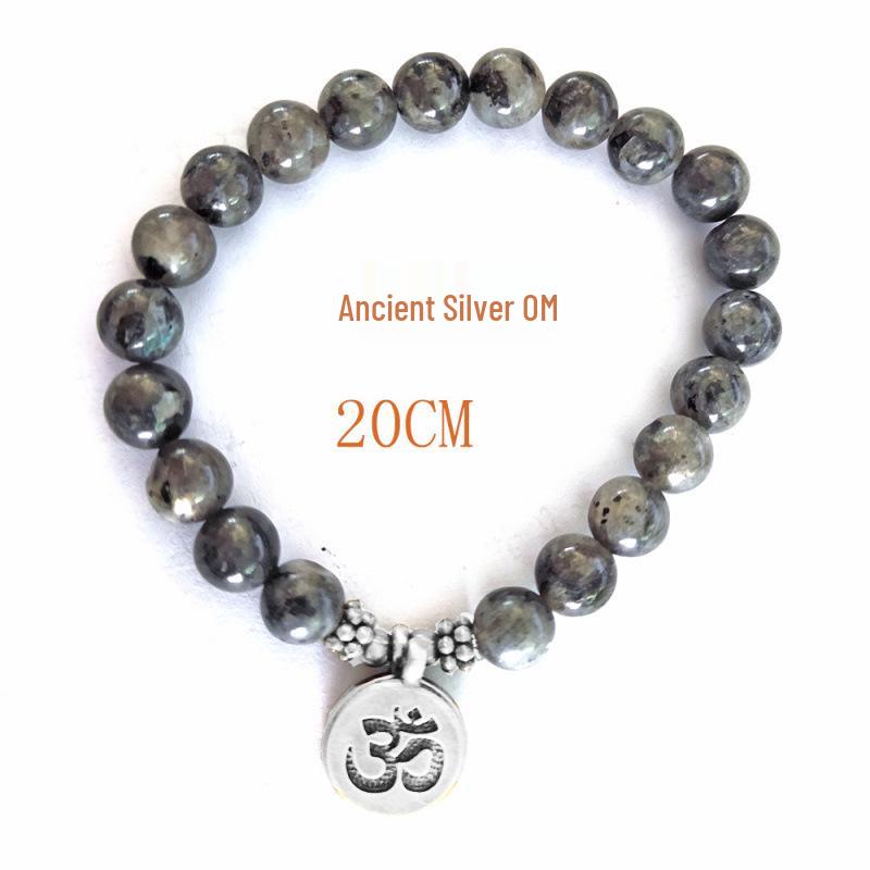 8mm Frosted Amazonite Mala Bracelet with Lotus Yoga Pendant