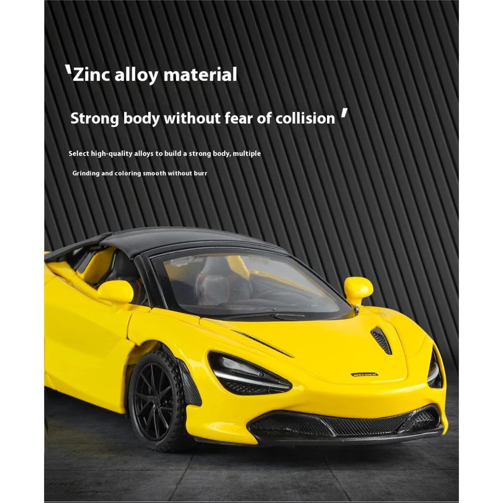 Boxed 1/32 Alloy Die-cast McLaren 720S Car Model, Children's Toy Car with Sound and Light, Desktop Decoration Ornaments for Boys Gifts