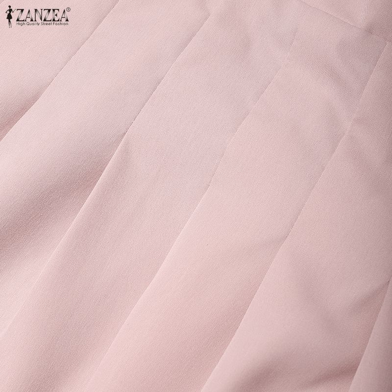 ZANZEA Women Short Sleeve Blouse and Midi Skirts Summer Two Piece Suit Sets