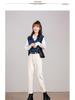 Women's Off-White High-Waisted Harem Jeans - 2024 Spring/Autumn, Elastic, Loose Fit, Slimming Casual Carrot Pants