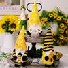 Playful Bumblebee Plush Gnome With Sunflowers And Honeycomb For Unique Home Decor Touch