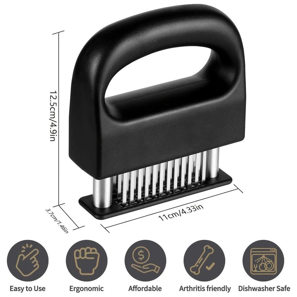48-Tooth Stainless Steel Meat Tenderizer Needle for Steak Flavoring and Tendon Breaking.