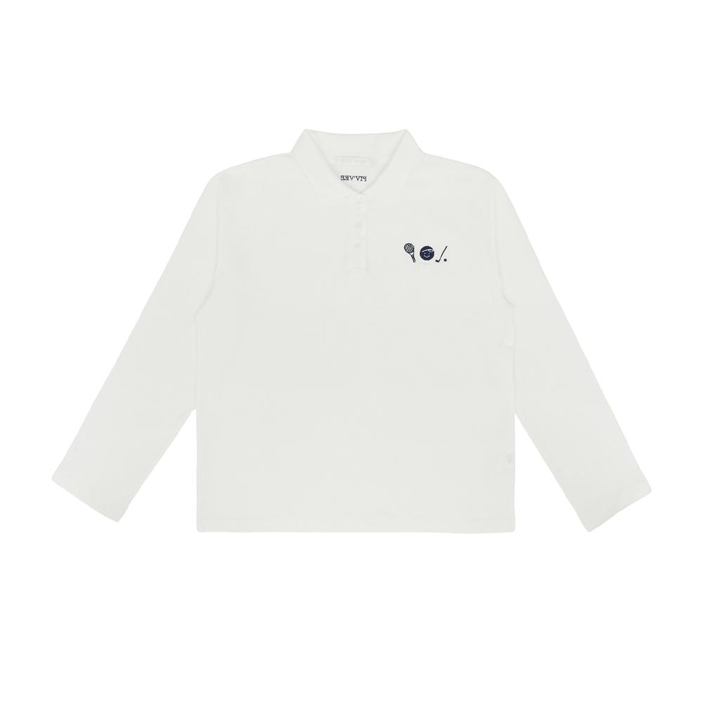 PIV’VEE Sports Club Tee Holder Long Sleeve Pk Shirt (Cloud White)