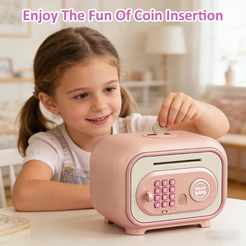 Piggy Banks with Fingerprint Password Electronic Cash Coin Banks Money Saving Box Birthday Gift for Boy Girls