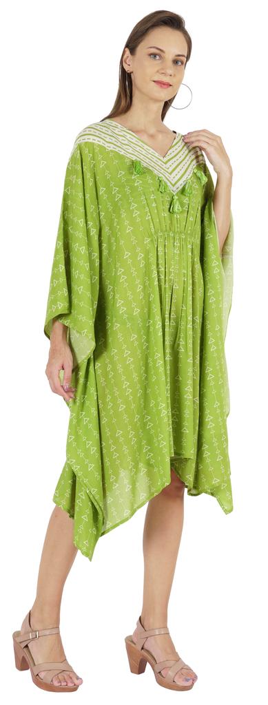 Moomaya Damen Sommer Strandmode Party Kimono Kaftan Bedrucktes Kaftan Kleid Maxi