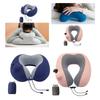 Inflatable Travel Pillow for Airplane 11.81inchx11.42inchx3.94inch Portable Soft Flying Reading Washable Cover for Train Driving