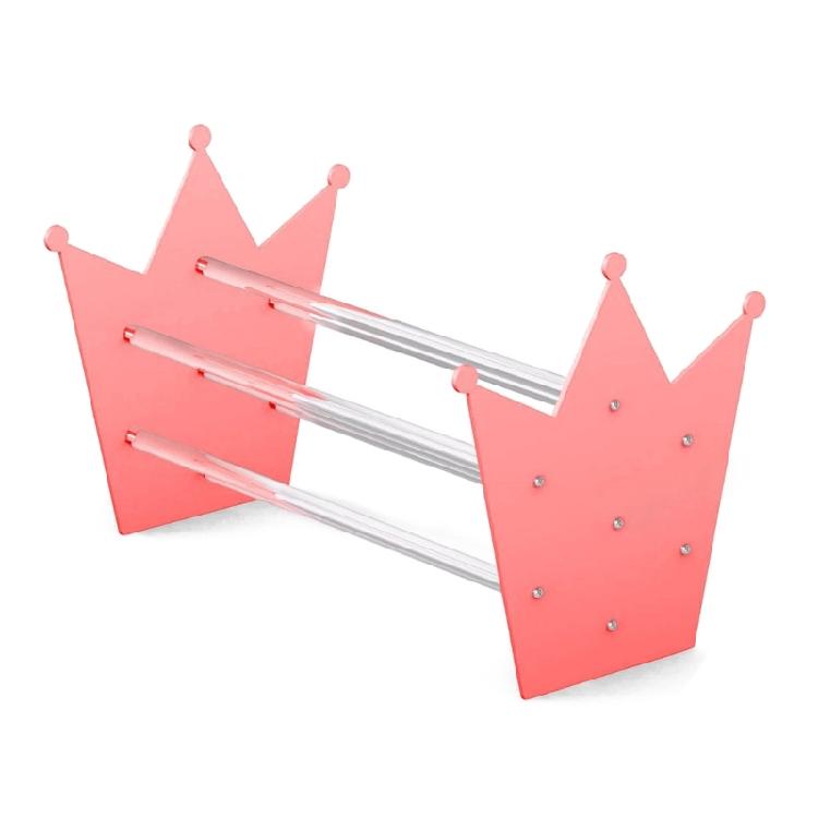 

Acrylic Headband Holder Organizer Pink Crown Hair Hoop Display Stand Easy to Use 1