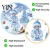 Snow Girl Glass Decals Blue Winter Christmas Static Window Cling, Cute Maiden Xmas Tree Easy Peel Stick Sticker Sticker, PVC Reusable Decal