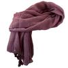 Plum Scarf with Fringes 180X80 - Cotton with Polyester, Boho Style