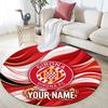 Custom Name Girona FC Round Area Rug,Carpet Rug for Living Room Bedroom Sofa Playroom Decor,Non-slip Floor Mat