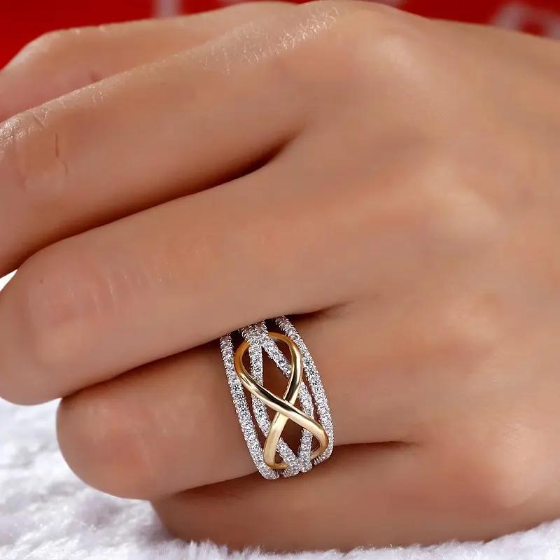 Unique Love Design Women Rings for Wedding Engagement Band Luxury Accessories Hot Trend Eternity Jewelry Party Gift Anillos