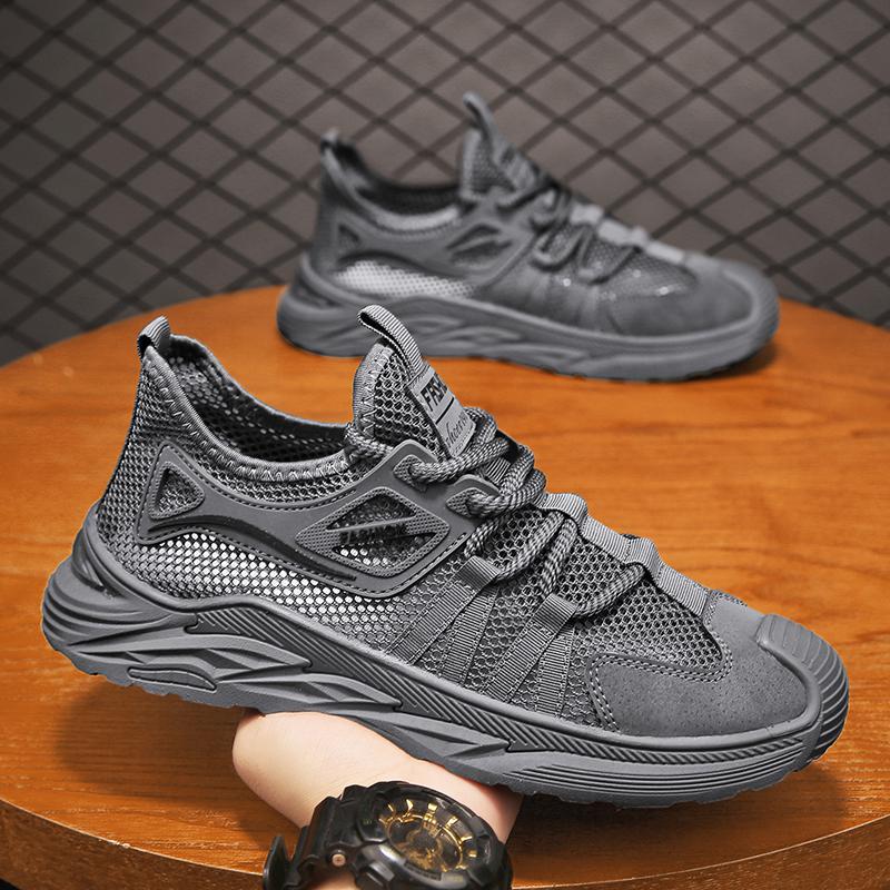 Summer Mesh Dad Shoes Light Casual Dirt-resistant Black Shoes Single Mesh Breathable Sneakers
