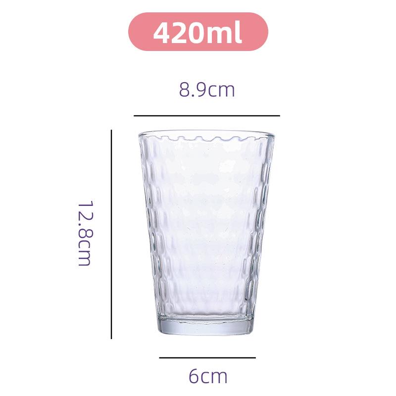 Dazzling Raindrop Glass Cup - Vertical Stripe, Heat-Resistant, Transparent, Thickened, Ins Style.