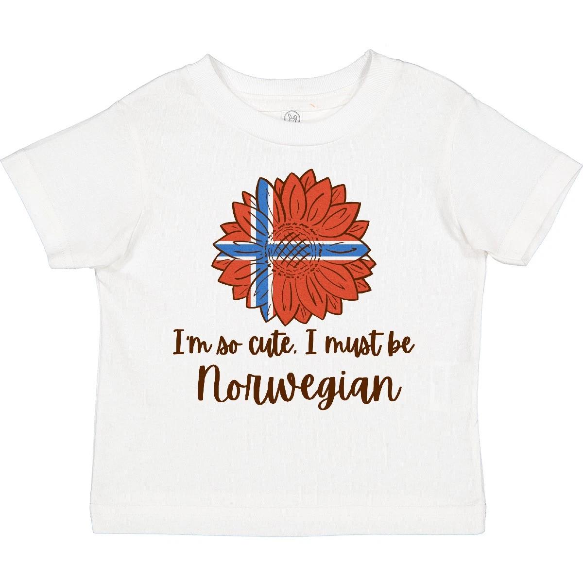 Inktastic I m So Cute, I Must Be Norwegian Sunflower Toddler T-Shirt Flags New 130