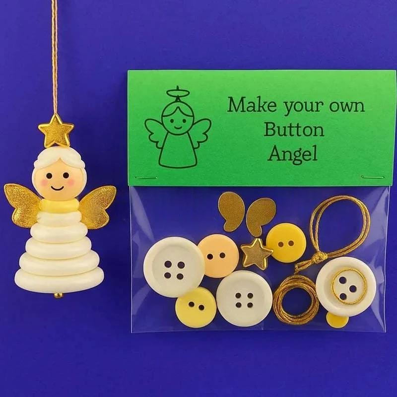 Make Your Own Button Christmas Tree Kit Xmas Crafts Ornament DIY Colorful Button Snowman Hanging Ornament Decorations Supplies