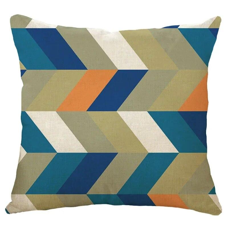 Modern Colorful Geometric Style Pillow Cover Living Room Sofa Office Seat Car Waist Cushion   Home Decoration