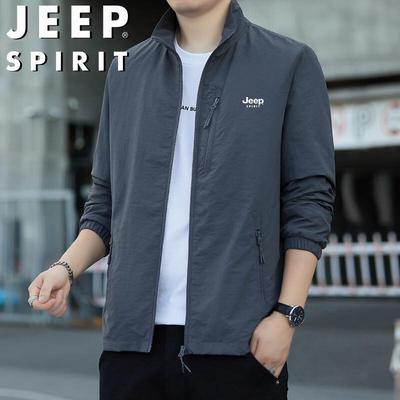 JEEP SPIRIT Men's Windproof Stand Collar Jacket