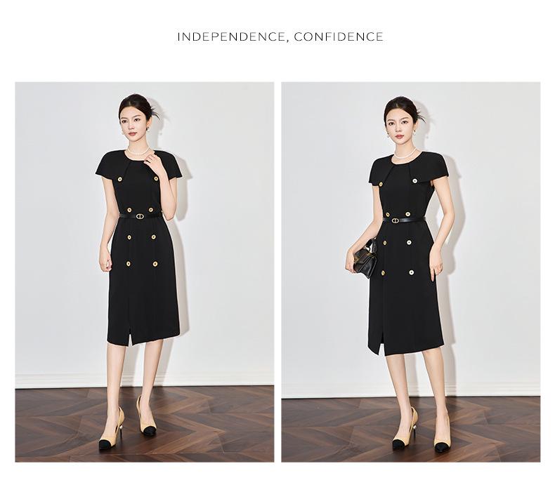 French Style Cape Dress: Short Sleeve, Waist-Slimming, Light Luxury