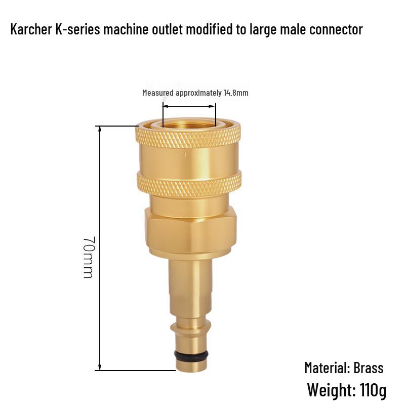 High-Pressure Copper Quick-Connect Water Hose Adapter for Car Washers