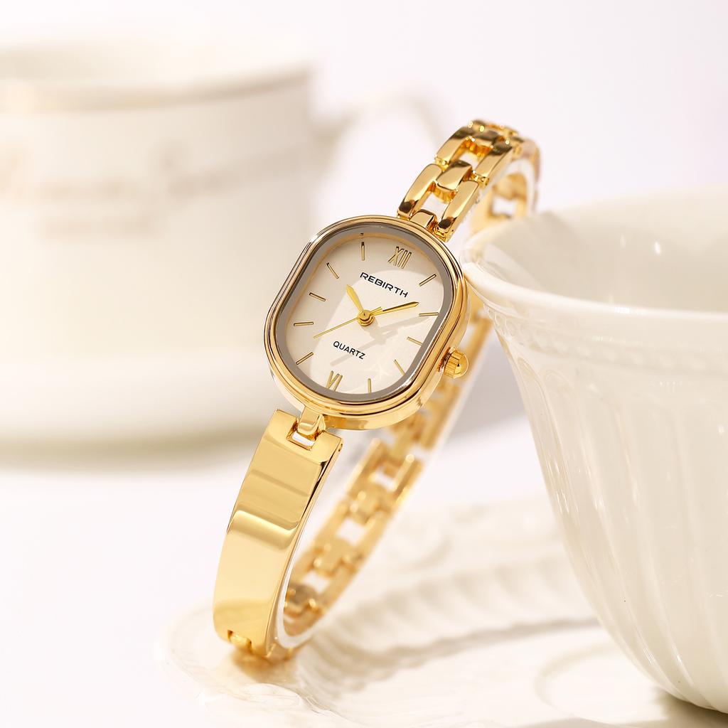 Medieval Style Oval Half-Bracelet Watch, Fashionable Light Luxury High-End Bracelet Watch