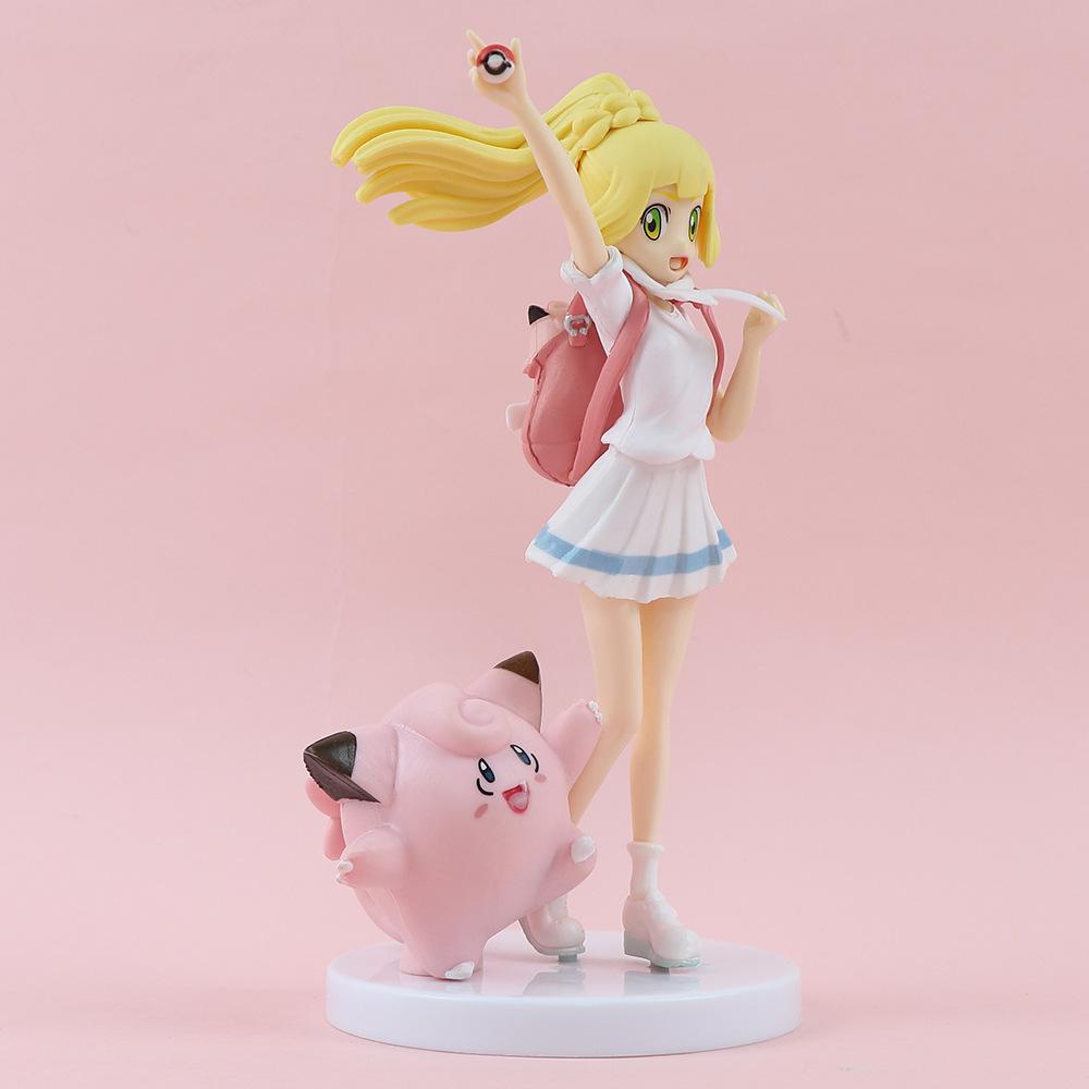 Anime Pokemon Lillie Clefairy Game Beautiful Girl Figure Model Gk Statue Charm Collection Desktop Ornament Hobby Toys Tide Play