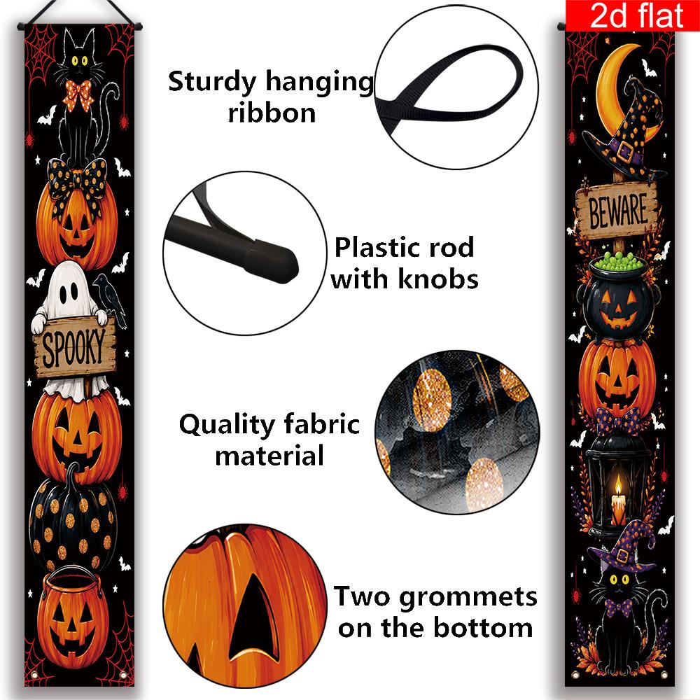 Halloween Banner 2pcs Cat Design (Polyester) for Porch