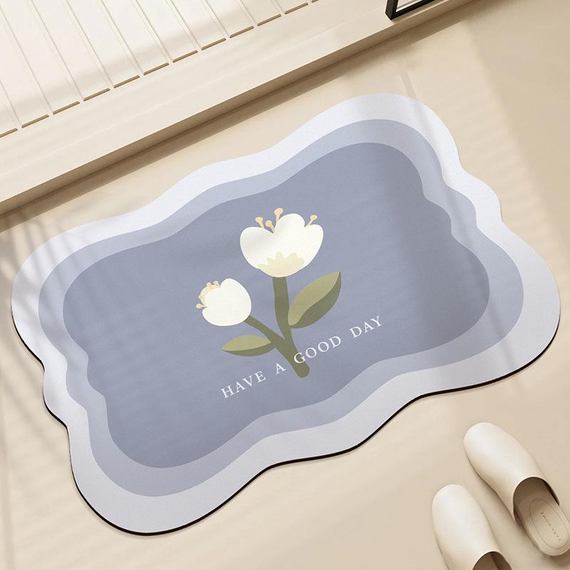 Household Diatomaceous Mud Quick Drying Soft Floor Mat Bathroom Absorbent Non-slip Toilet Toilet Carpet Thickened