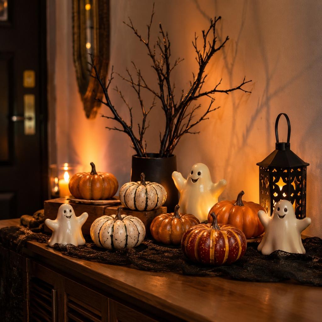9 Piece Artificial Pumpkin Set Decorative Harvest Display Photography Food Baking Props for Autumn and Halloween Decor