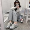 [Su Yinyin] The new color is here~ The inner height of the crescent moon is increased, lace pearl casual moral training shoes for women, Forrest Gump 