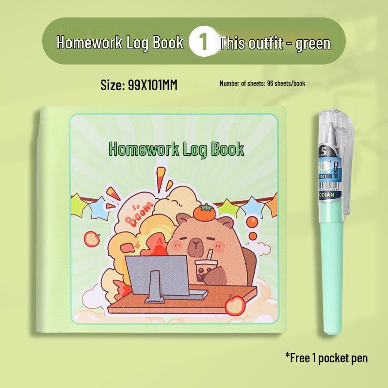 Capybara Hardcover Pen Holder Notebook with Thickened Paper for Students