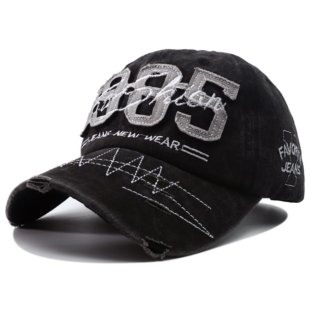 Streetwear Urban Style Street Lettering Alphabet Cotton Washed Hat Snapback Adjustable Hop Hip Stitching Embroidered 1985 Men Women Cap Baseball Adjustable
