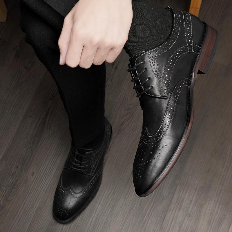 Fashion Genuine Leather Formal Shoes for Men All-match Outdoor Oxfords Male Wedding Party Office Business Shoe Male Comfortable Flats