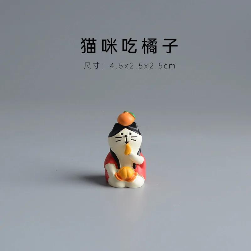 ZAKKA Miniatures Cat Panda Home Decor Crafts Cute Orange Figurines Resin Handicraft Desktop Ornaments Car Interior Accessories