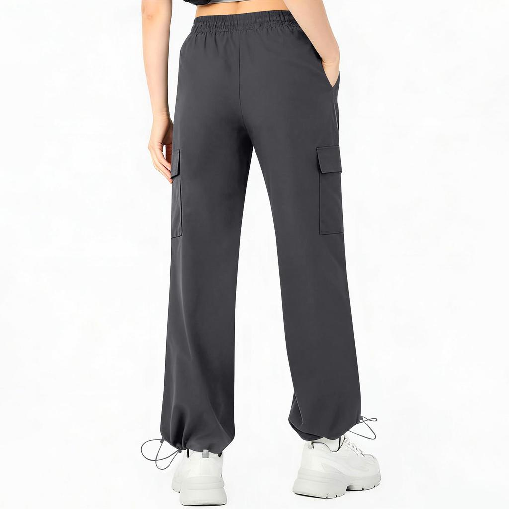 Pantaloni Casual Larghi da Donna – Pantaloni Cargo Asciugatura Rapida con Coulisse