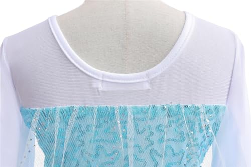 Dressy Daisy Toddler Girls' Snow Princess Dress, Light Blue, Size 120, Ages 6-7, Perfect for Halloween, Princess Cosplay, and Parties