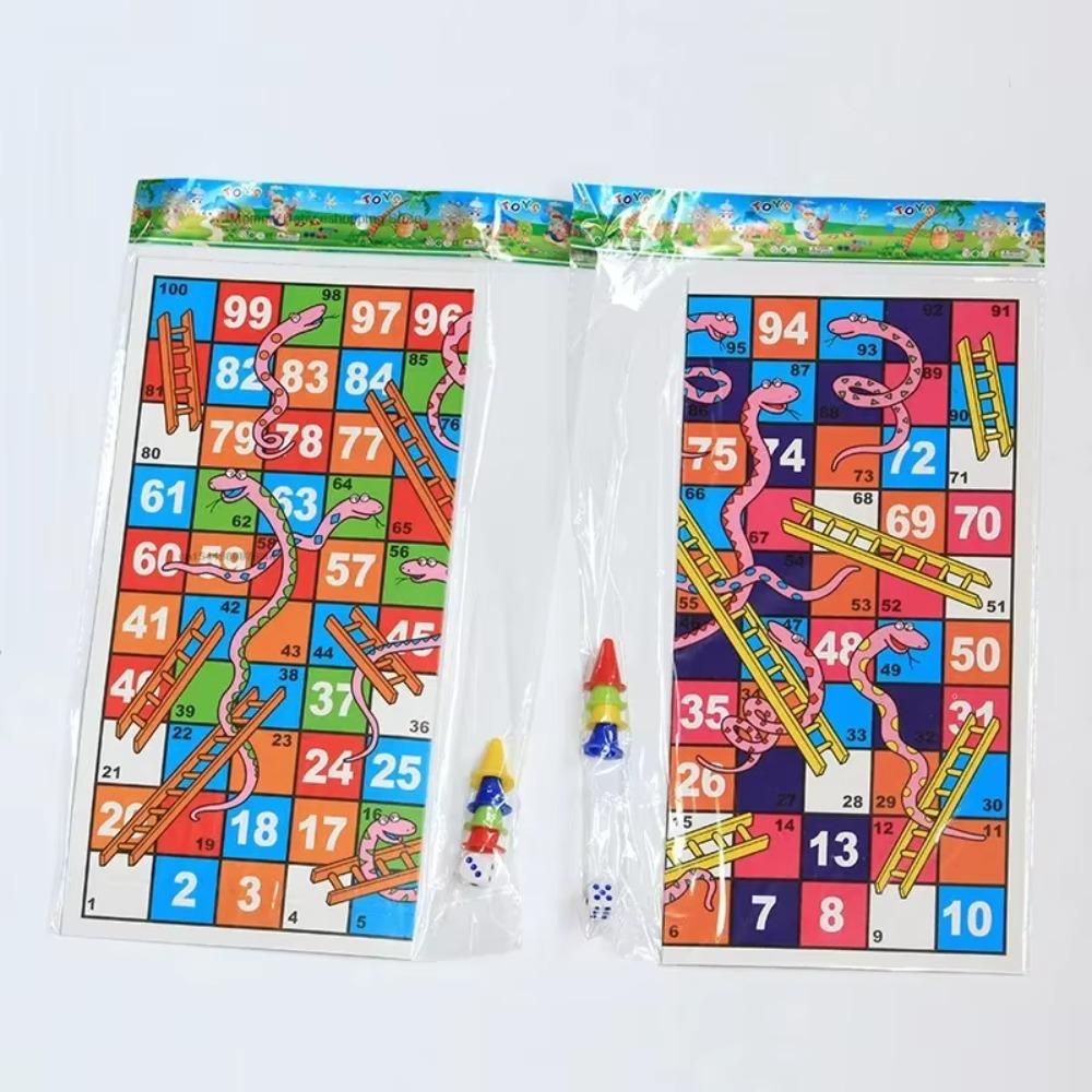 Funny Snakes and Ladders Chess Games Educational Foldable Chessboard for Kids Children Toys Board Game for Party Birthday Gifts