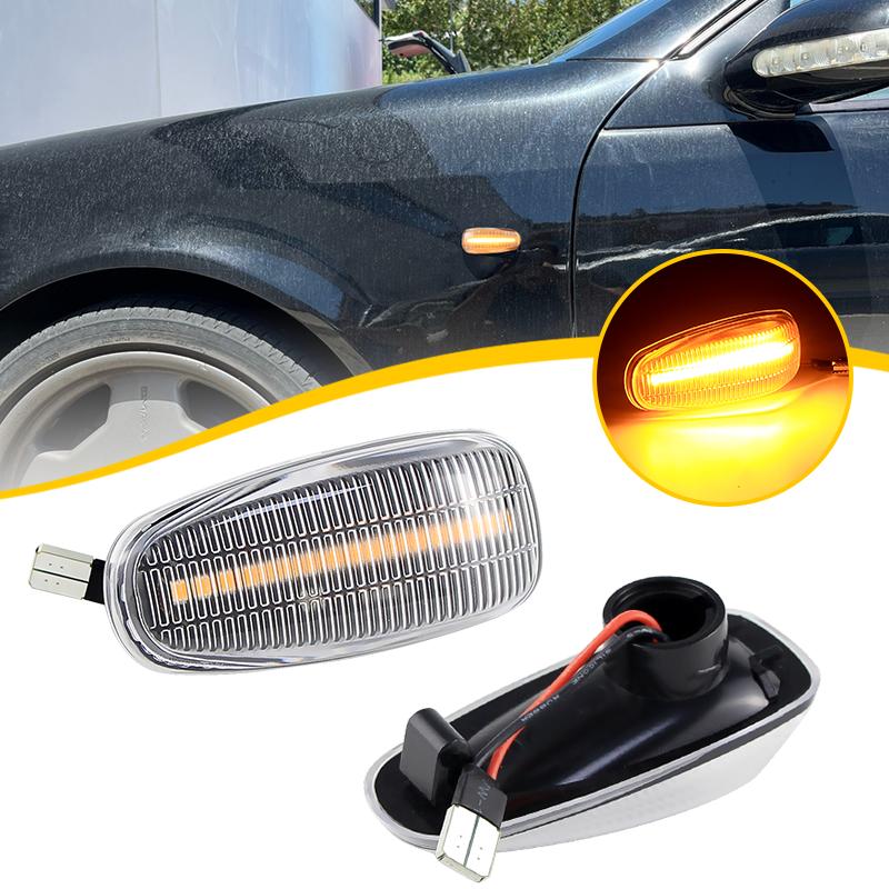 2PCS For Mercedes-Benz W124 W210 W163 W202 W140 W638 W208 C208 A208 W638 W414 W670 Dynamic LED Fender Side Marker Light Assembly