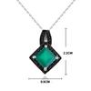 S925 Silver Natural Green Agate Real Gemstone Ring Pendant Necklace Elegant and Noble Fine Jewelry Set for Women Birthday Gift
