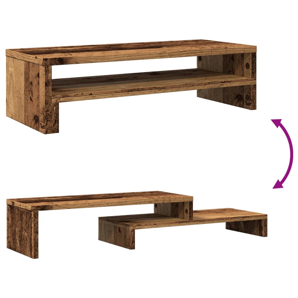 Monitor Stand with Vintage Wood Look 54 X 22 X 15 Cm Engineered Wood