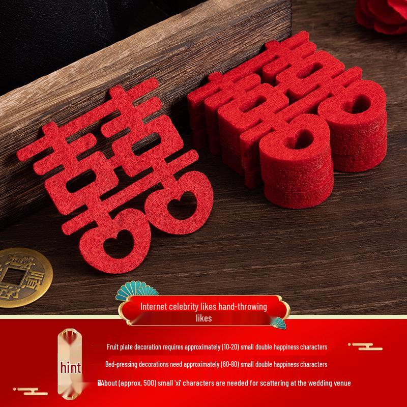 

Non-Woven Fabric Double Happiness Wedding Decoration Set Total 30 (1 pack)