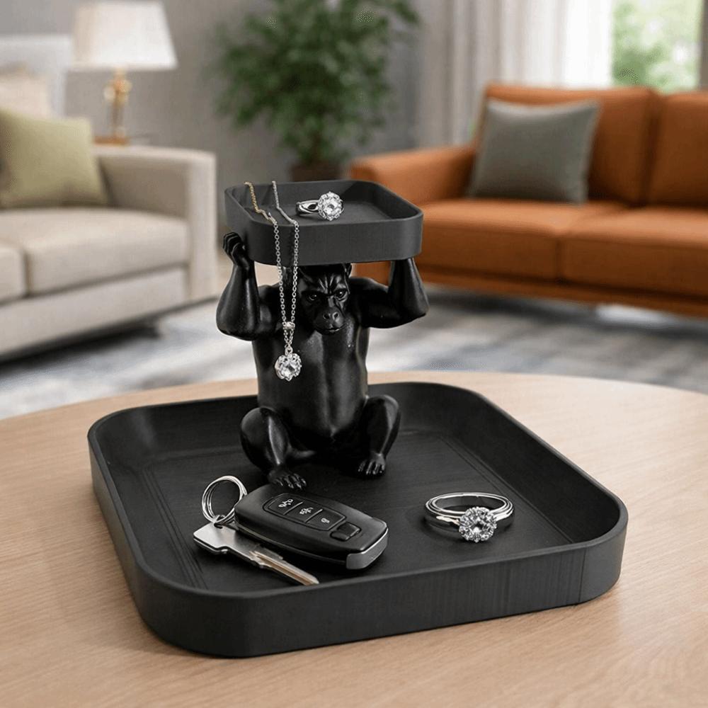 Practical Plastic Gorilla Storage Tray Cute Decorative Gorilla Tray Ornament Unique Key Storage Tray Living Room
