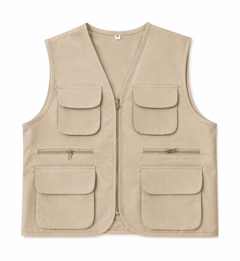 Custom Logo Multi-Pocket Volunteer Vest for Community and Photography Events