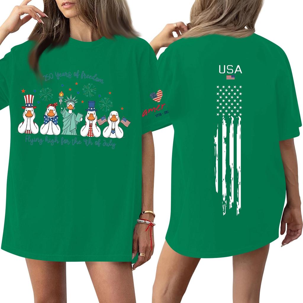 Women's Casual Fashion Round Neck Casual Print Short Sleeve T-Shirt Top