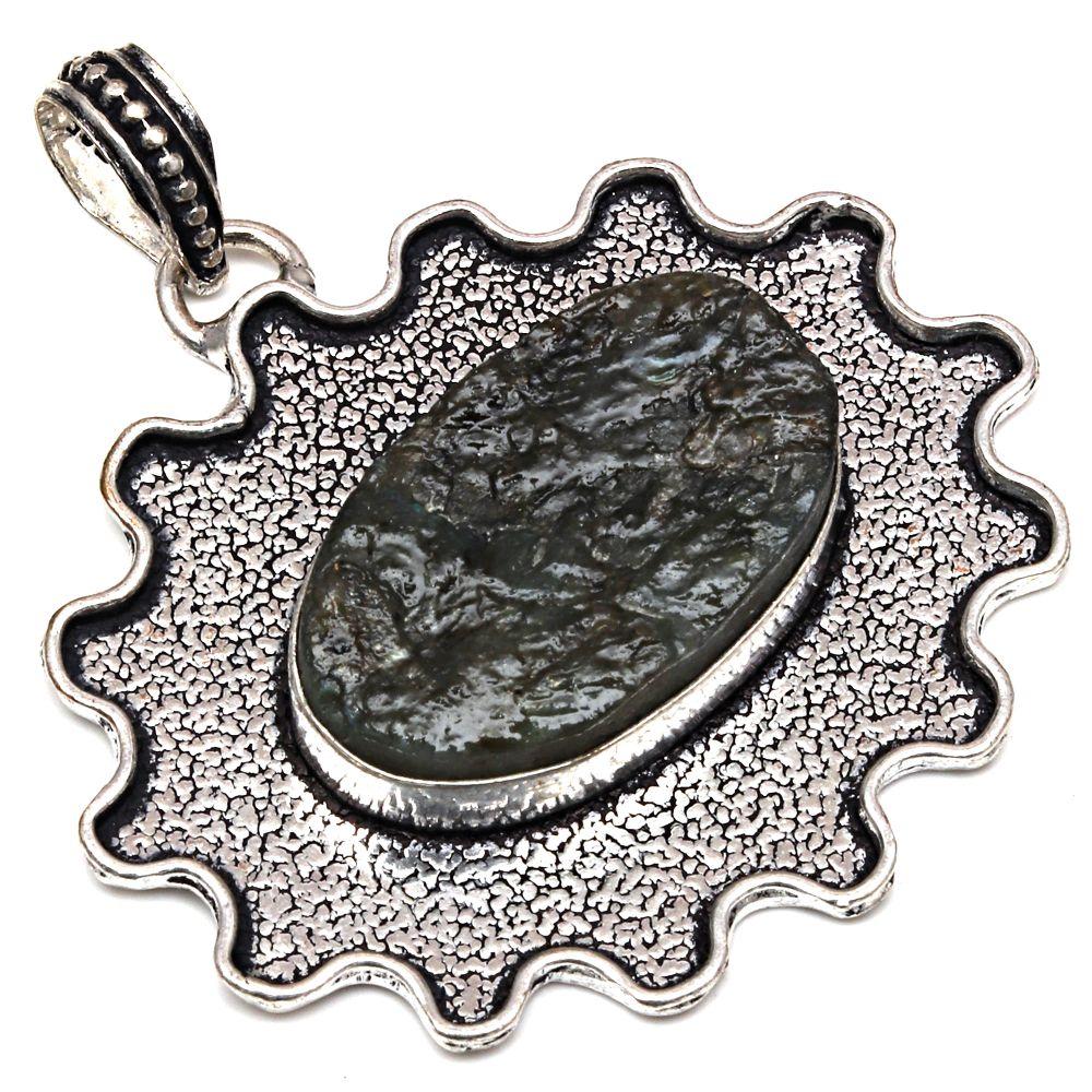 

Necklace Labradorite Drusy Gemstone Handmade Gift For Her Silver Jewelry 2